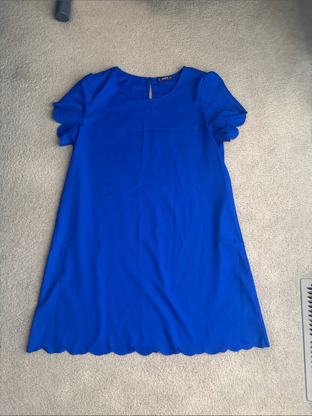 SHEIN Royal Blue Scallop Shift Dress